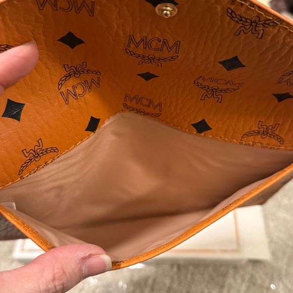 MCM Orange Leather Clutch - Picture 3 of 6